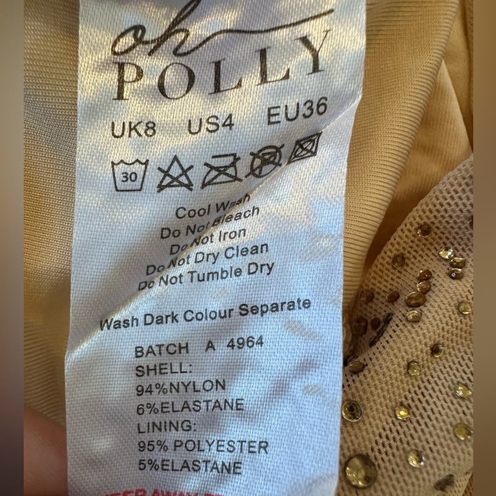 Oh Polly Plunge Mini Dress in Gold - Picture 12 of 13